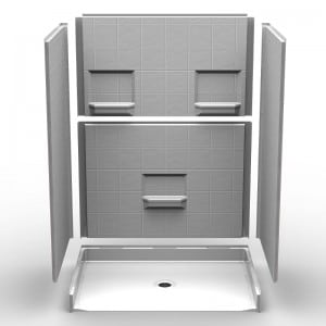 Five Piece Roll-in Shower