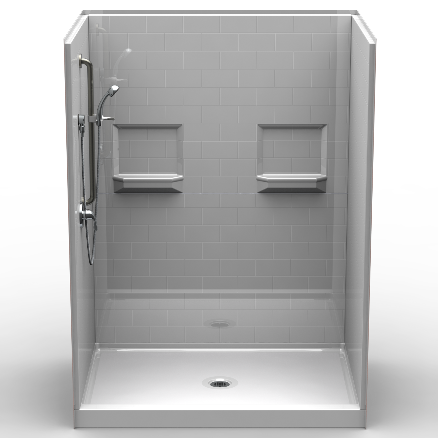 60 x 42 curbed shower kit